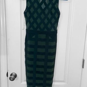 Windsor Mesh Hunter Green MIDI Dress